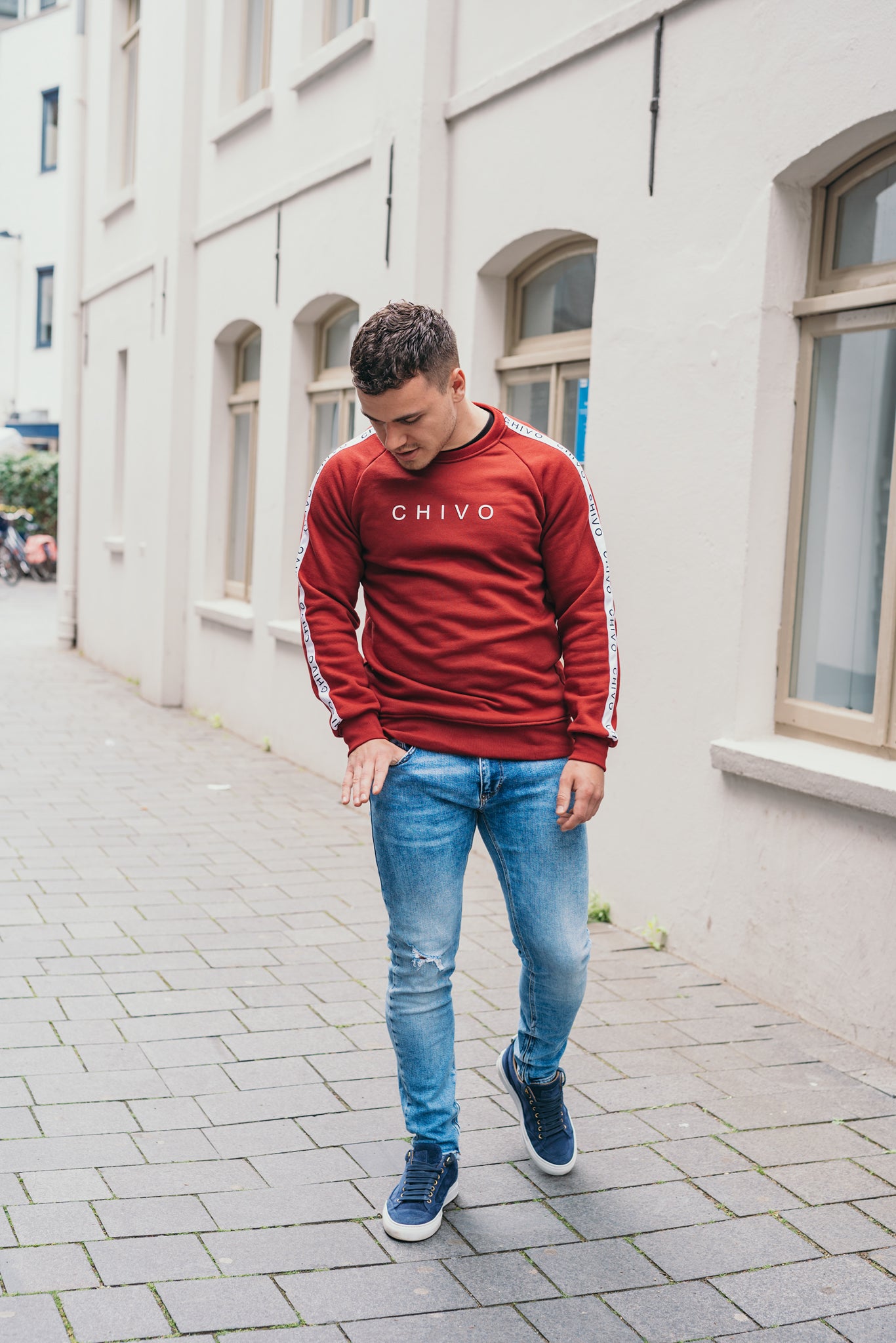 Heren Essentials Sweater Bordeaux Rood