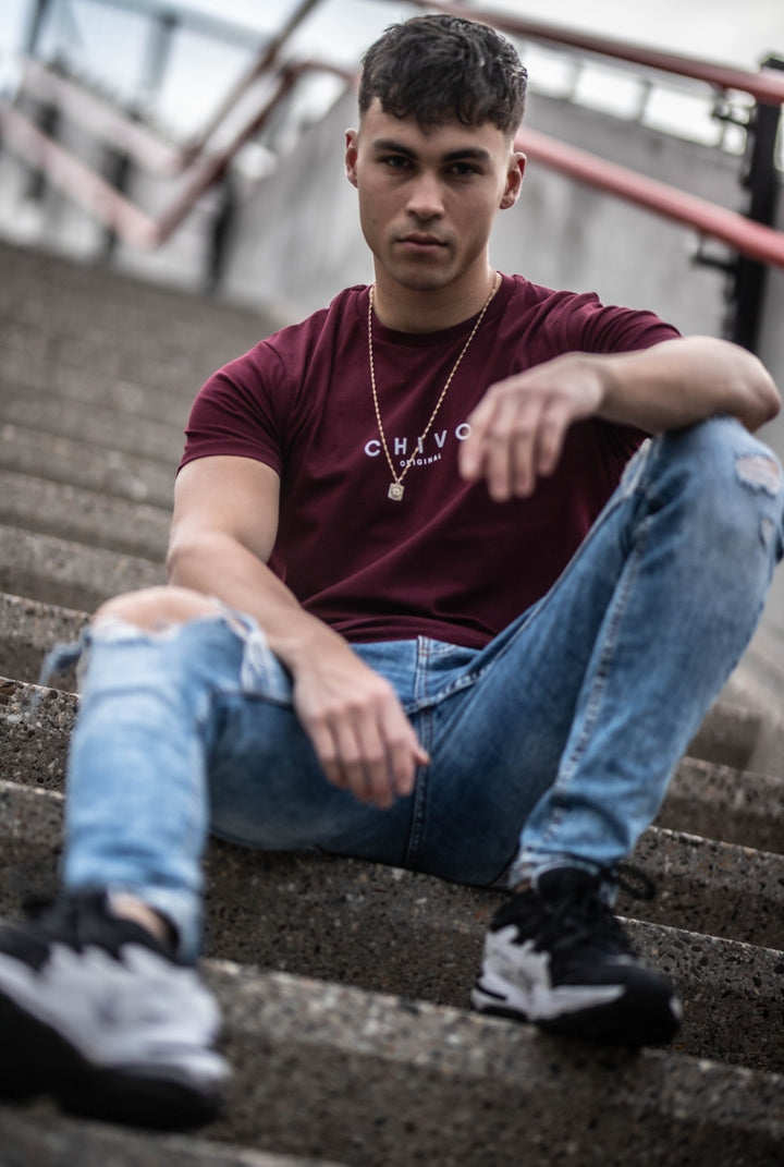 Bordeaux t shirt heren sale